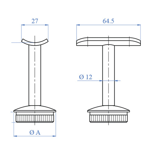 Soporte de corremanos Fijo para Tubo de 1 1/2".