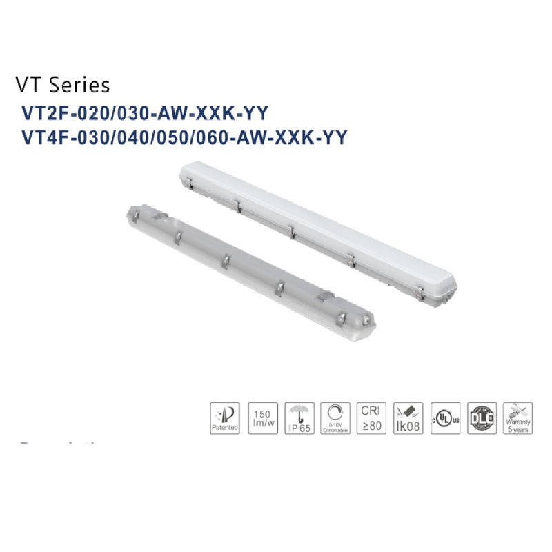 Lampara lineal comercial antipolvo colgante LED (SMD2835) IP65 4pies/1200mm 60W 150lm/W blanco natural 4000-4500K
