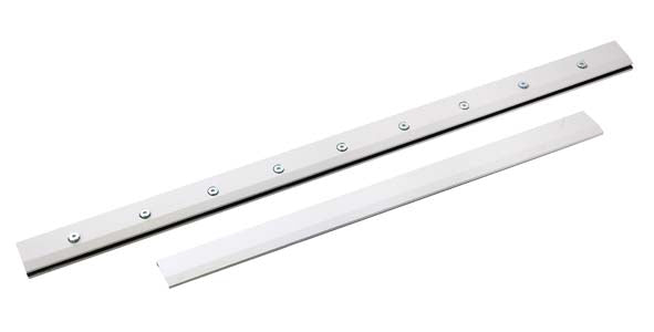 Par de grapas p/vidrio continua largo 1 mt C/U sin perforacion para vidrio templado o laminado