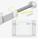 Puerta barrera de seguridad para bebes o mascotas, con una extensión entre 76 a 84cm, color blanco