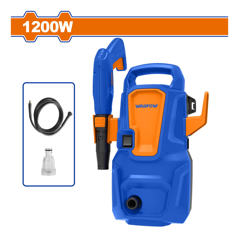 Hidrolavadora de Alta Presión. 5L. 110-120V~60Hz. Potencia 1200W. Presión Max. 90Bar (1305PSI)