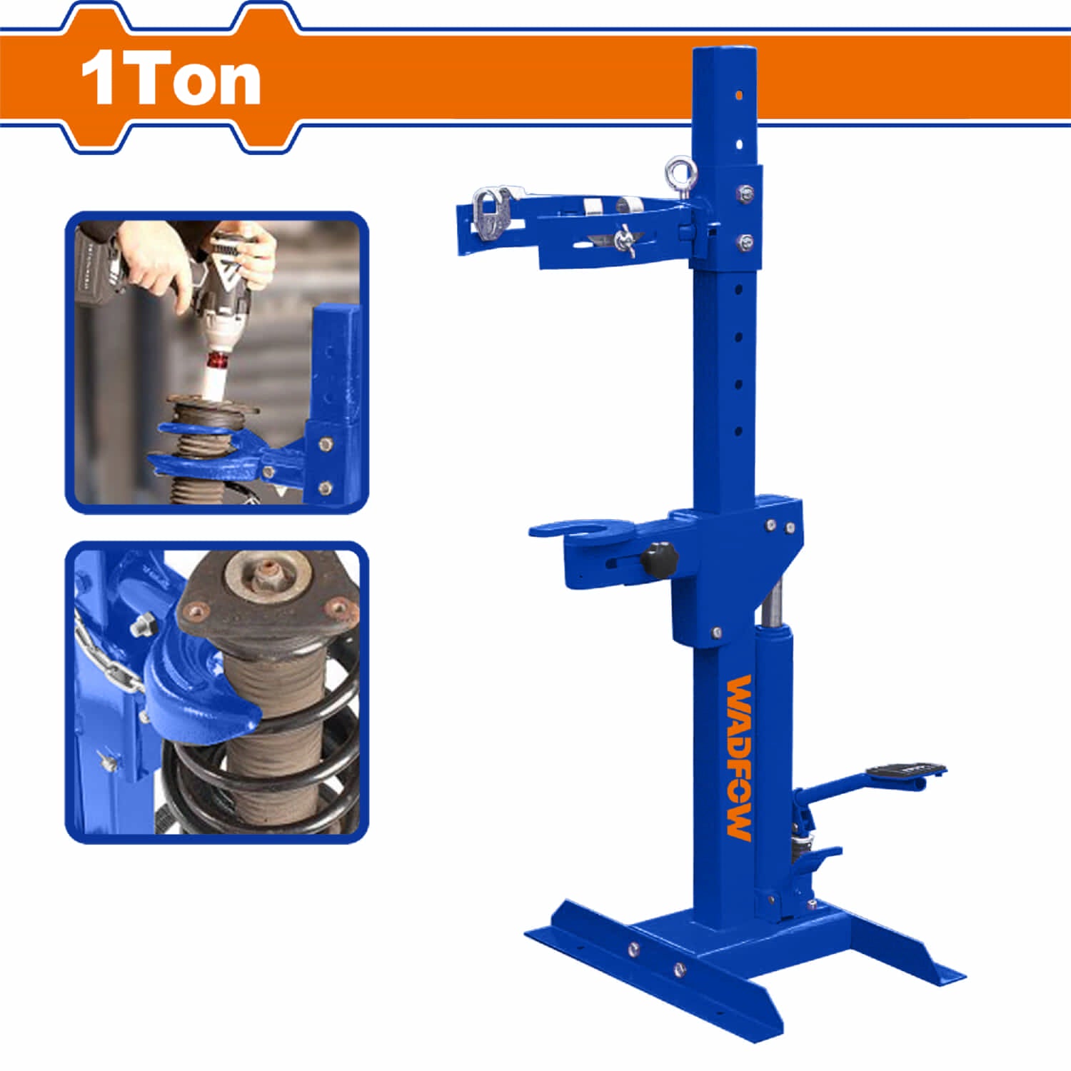 Herramienta de Compresor de Amortiguador 1 Ton. Long. 210-70mm. Tamaño base: 102-254mm.