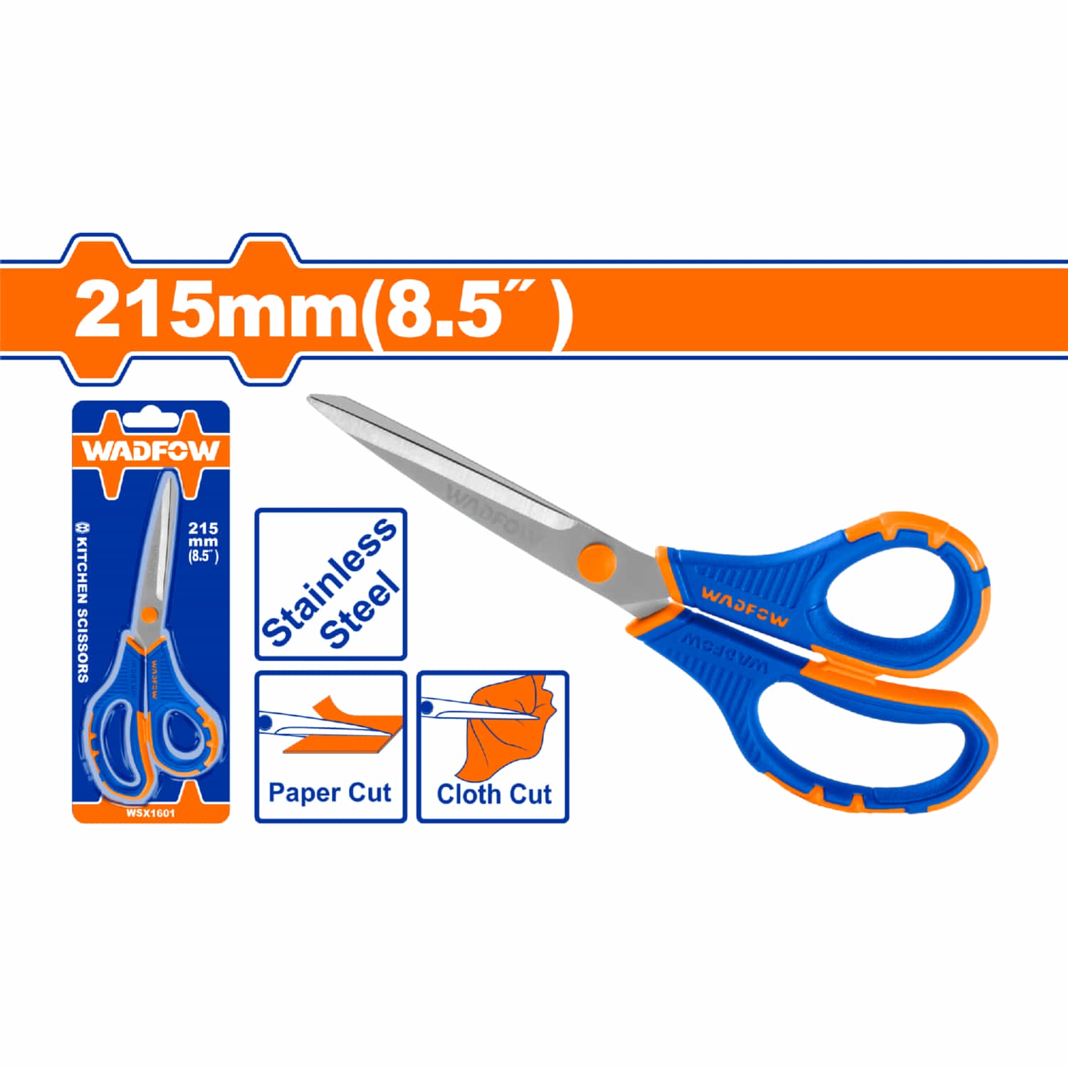 Tijera de Acero Inoxidable 8-1/2" Mango ergonómico