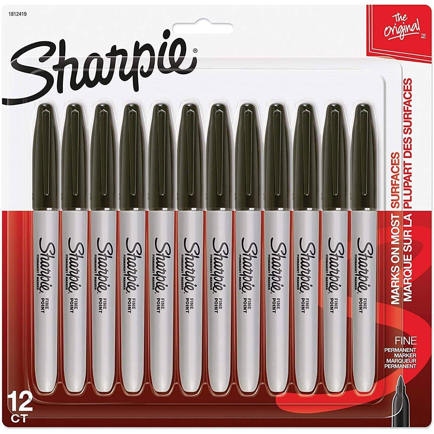 Sharpie Marcador Permanente Punta Fina (Caja De 12 Und)