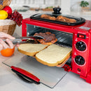 Estación de desayuno 3 en 1, 1050W, 120V/60Hz Cafetera, hornito, plancha