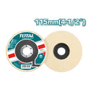 Disco de lana felpa 4/1/2" para pulir acero inox, madera, vidrio, mármol, autos, cemento