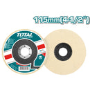 Disco de lana felpa 4/1/2" para pulir acero inox, madera, vidrio, mármol, autos, cemento