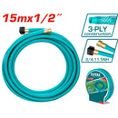 Manguera 1/2" x 50 pies para jardín con couplings de  3/4". Reforzada alta calidad