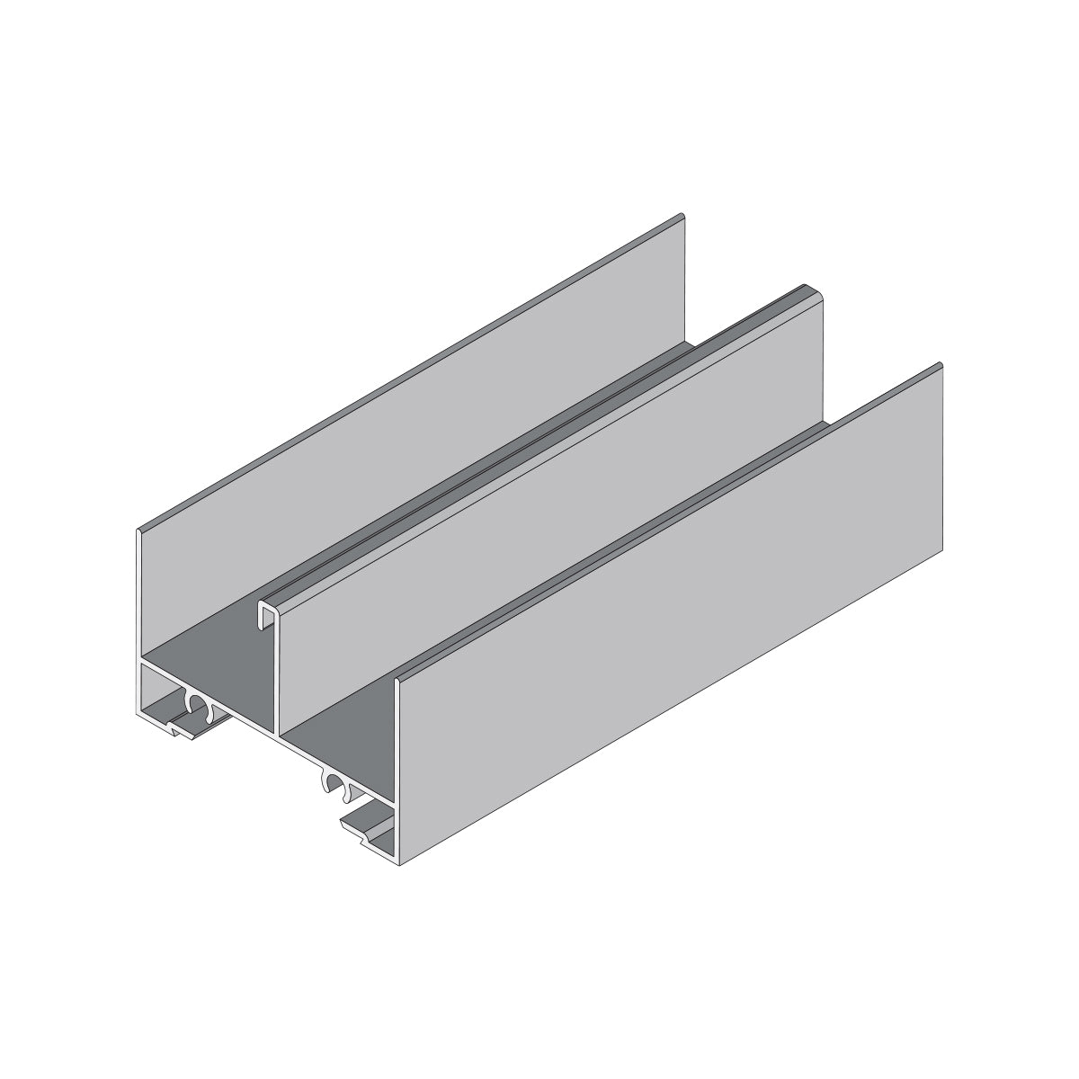 Marco Superior Ventana VC . Espesor 1.27 mm. Largo 5.85 mts. Acabado Anodizado Silver VC124