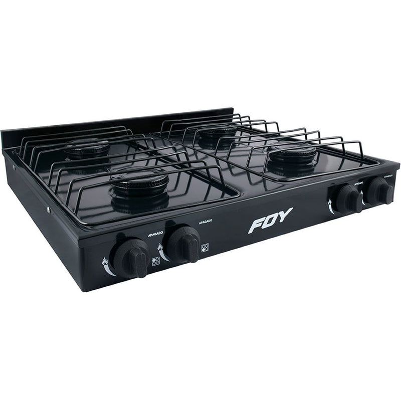 Estufa gas 4 quemadores negro Foy