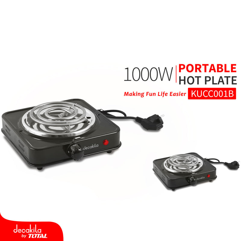 Estufa eléctrica portátil de un quemador, 1000W, 110V 50/60Hz, 210*240*75mm