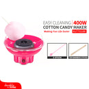 Máquina para hacer algodón de azúcar, PC/PP, 120V/60Hz, 400W, 26.5*26.5*15cm, Rosa