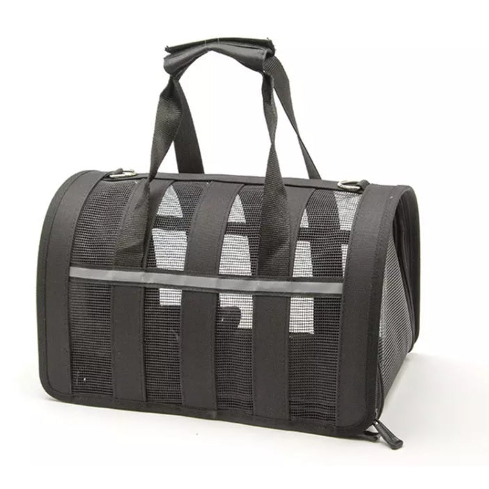Bolsa transportadora para mascotas. Color Negro. Tamaño 50x27x28cm.