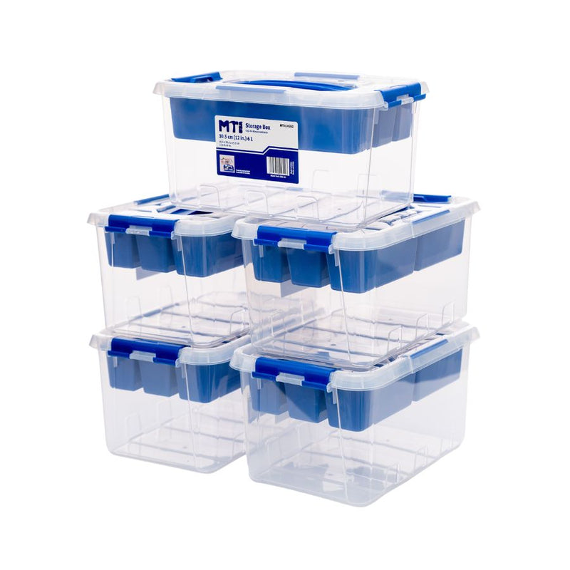 Caja plástica para almacenamiento, con bandeja extraíble. 6 litros. Tactix