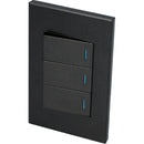 Interruptor con 3 apagadores negro 1/3 Surtek.