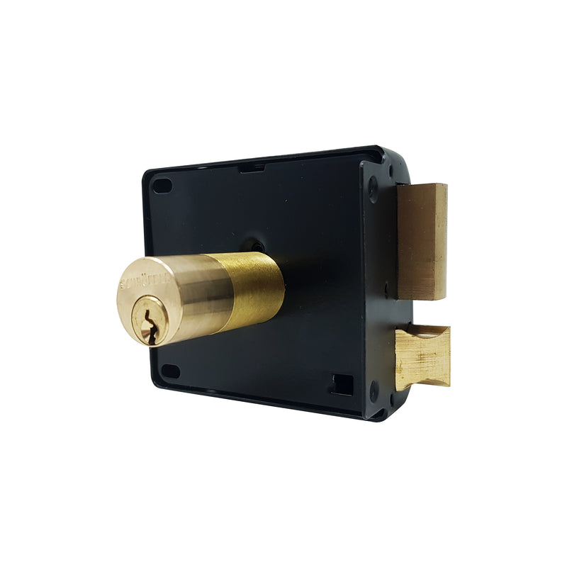 Cerradura de sobreponer puerta metálica para lado izquierdo. Con 3 llaves.