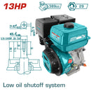 Motor a gasolina 13 HP 4 tiempos 25.4 mm Q type