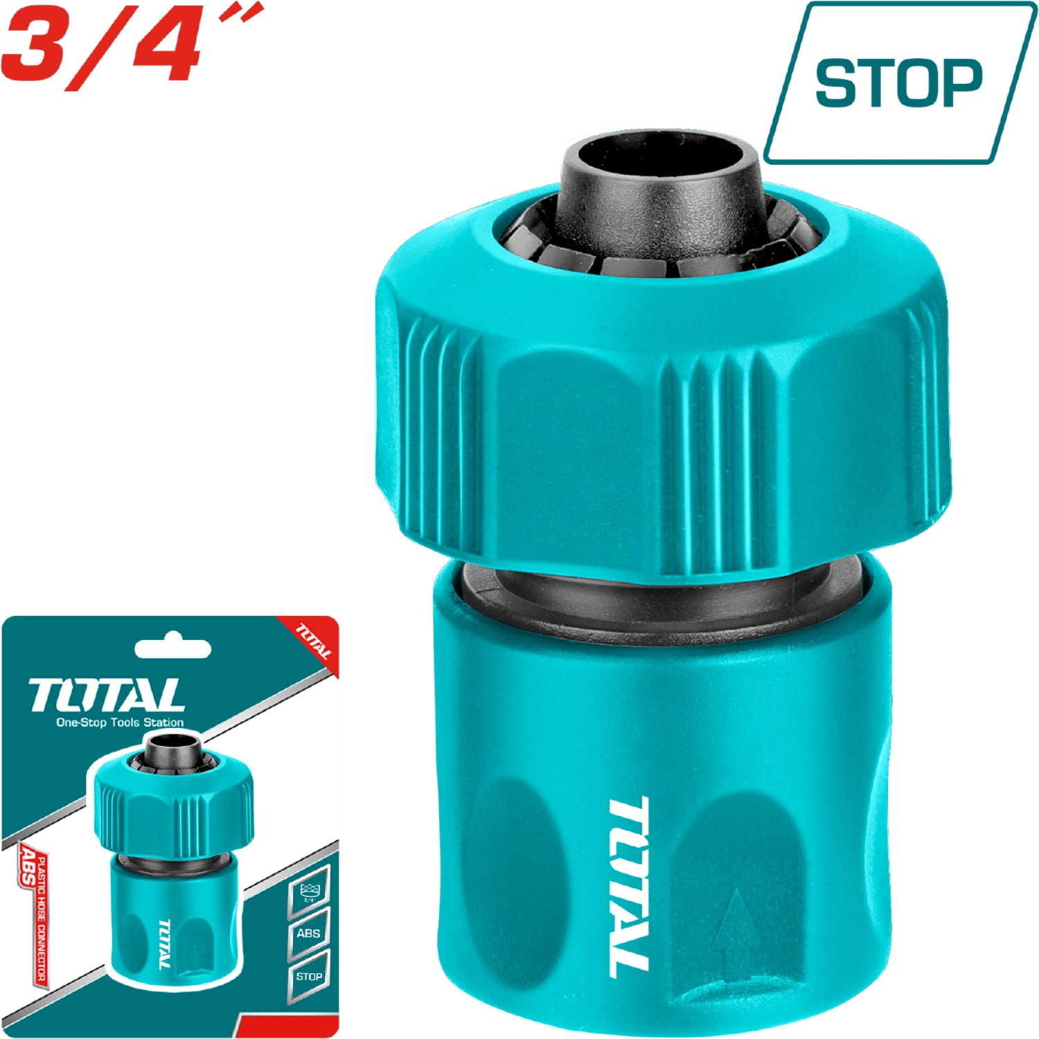 Conector rápido para manguera con adaptador de 3/4”