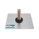 Bandeja plato de Aluminio para drywall de 12" x 12". Espesor 1.8 mm. Mango de madera.