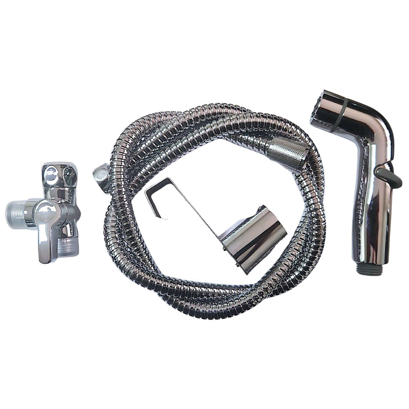 Ducha sanitaria tipo teléfono con accesorios. Set de 4 piezas. Regadera inodoro