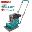 Compactadora Tipo Rana de Gasolina. Potencia del Motor: 4.8Kw (6.5HP) Peso: 60Kgs. Frecuencia: 5600