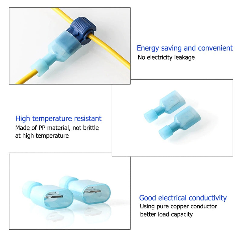 Conectores de cable electricos en T de empalme rapido Juego de 18 Piezas