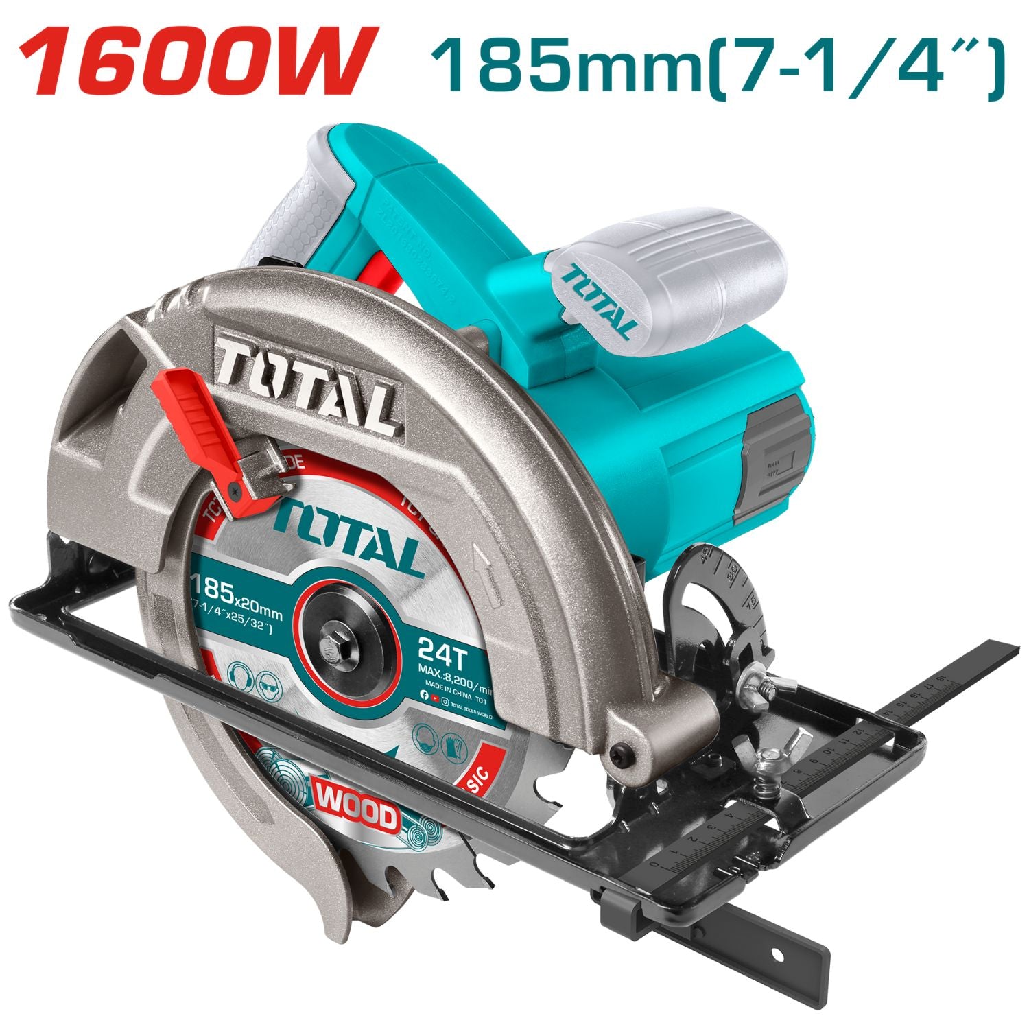 Sierra Circular1600W 5000rpm Diam. Hoja: 0.78" Corte a 45º y 90º Cortadora de disco