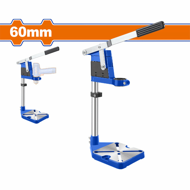 Soporte para taladro. Longitud: 60mm. Soporte: 43mm. Base y cuerpo de aleación de aluminio.