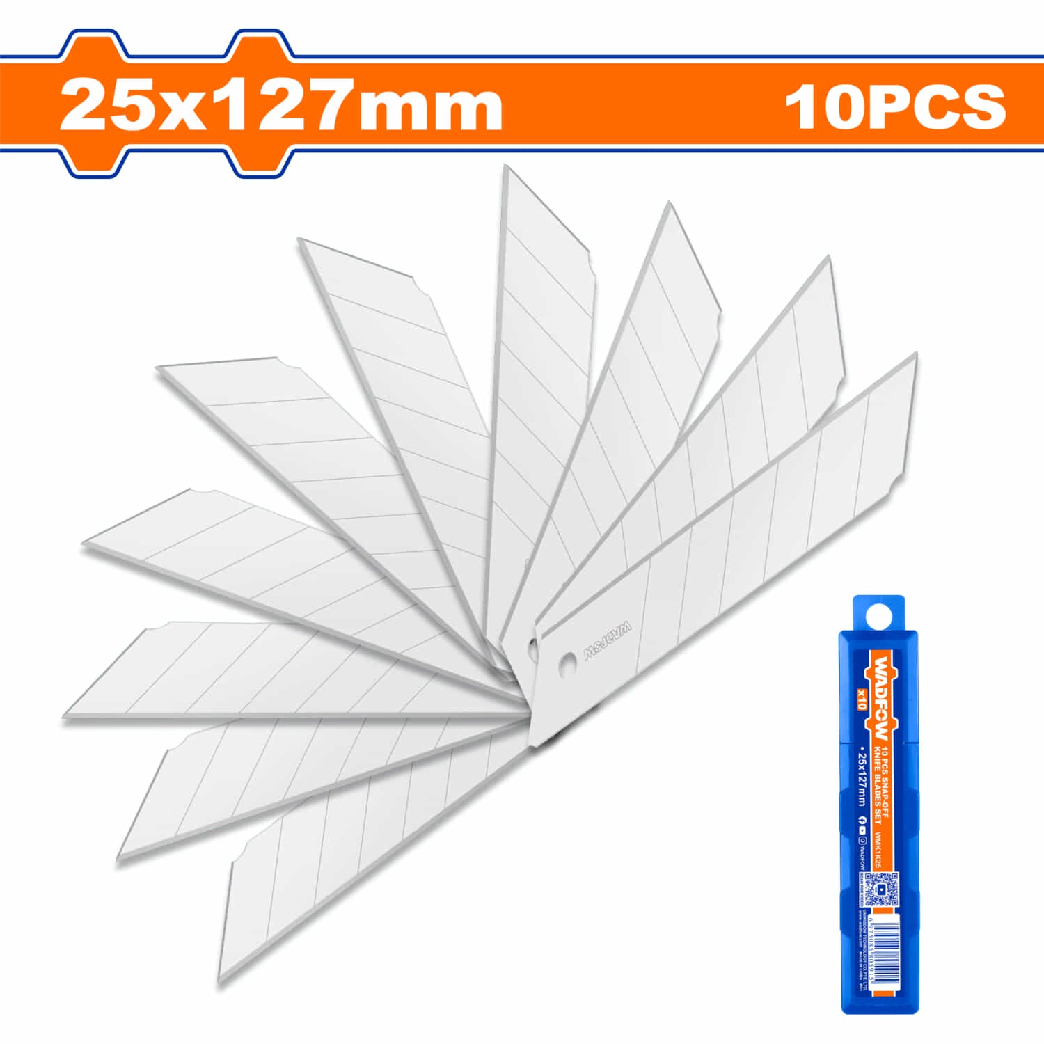 Cuchillas 10 piezas. Tamaño 25x127mm. Para exactos. Juego