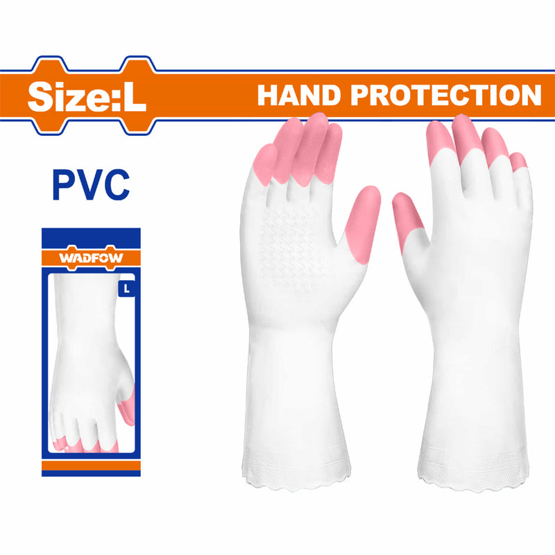 Guantes de PVC Alta Calidad. Talla L 32cm. Ideal para limpieza general (lavar,limpiar, etc) 1 Par