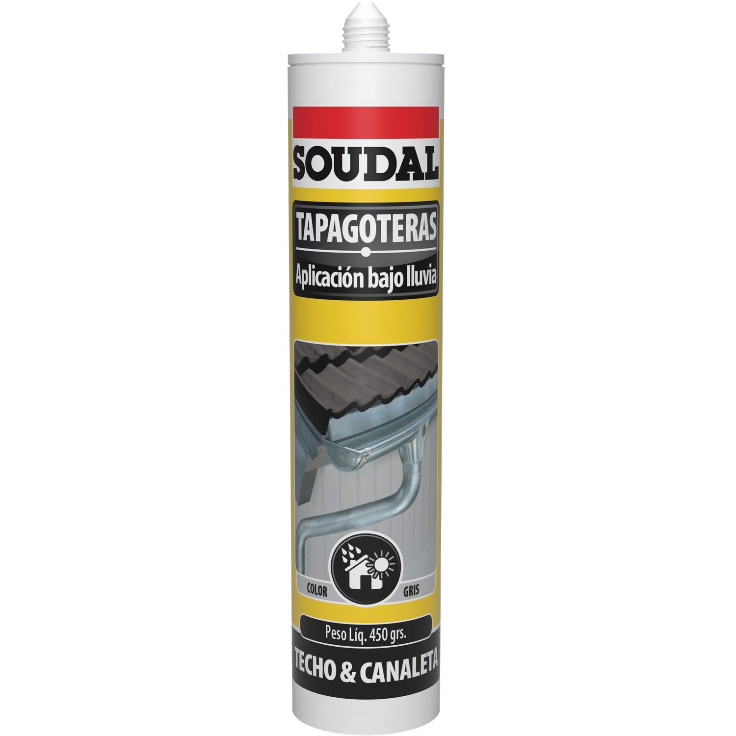 Tapagoteras sellador para techos gris 450 gramos. Soudal
