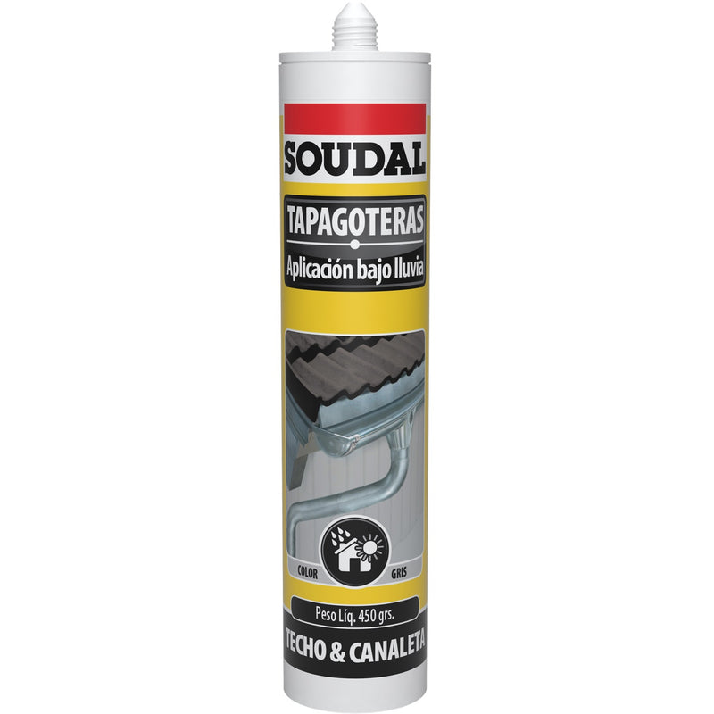Tapagoteras sellador para techos gris 450 gramos. Soudal