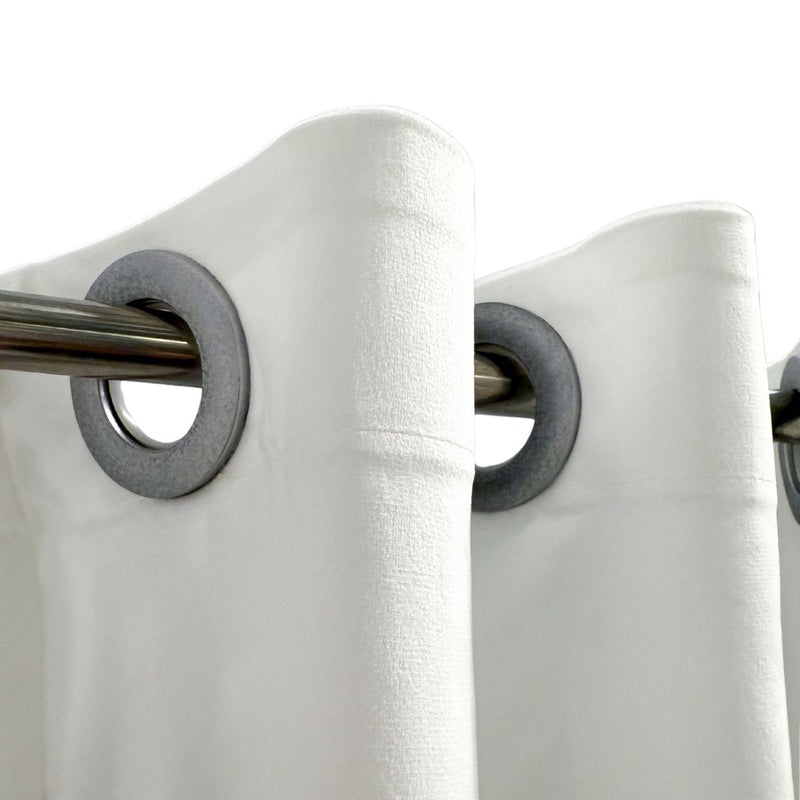 Paños de cortina blancos con argollas (1 panel) Cortinas de tela con anillos. (No incluye palo)