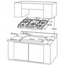 Estufa Empotrable  A Gas Elite Glass Pro De Vidrio Negro con  5 Quemadores SABAF y Sistema de Seguridad Orkli Integrado. 110V (90cm)