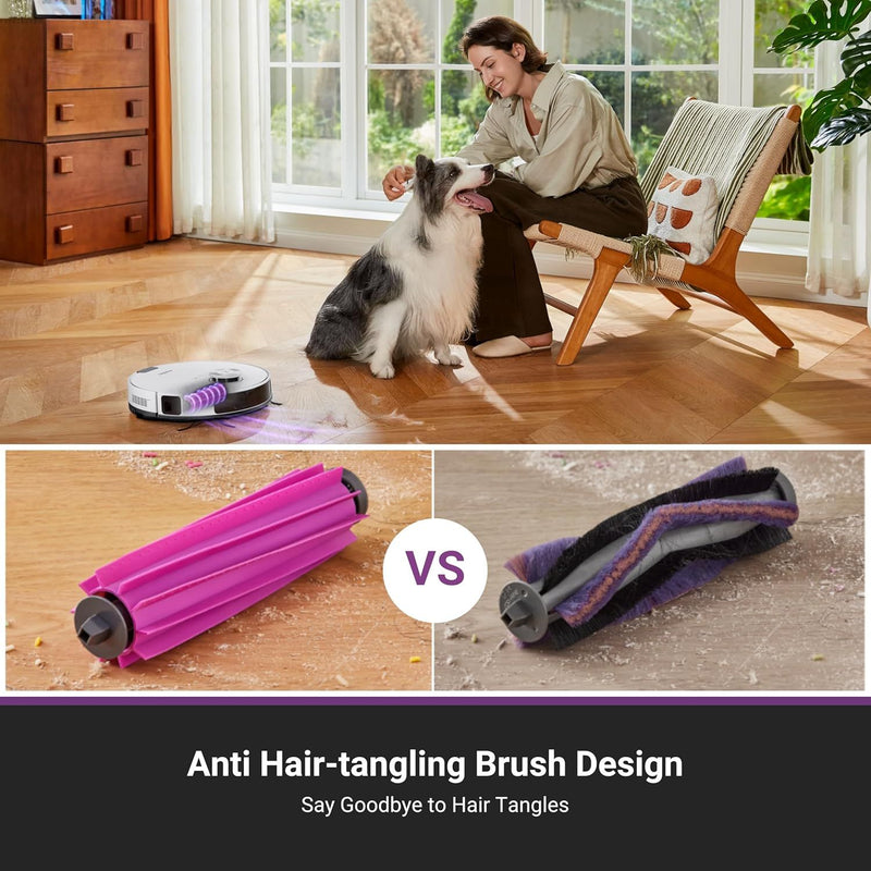 Robot Aspirador Eureka E20 Plus Blanca  8000Pa con Estación Automática sin Bolsa, Trapeador y Mapeo 3D