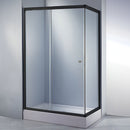 Puerta de baño Aqua Negra 90° 1500x1500x1850mm (NO INCLUYE VIDRIO SOLO HERRAJES Y PERFIL)