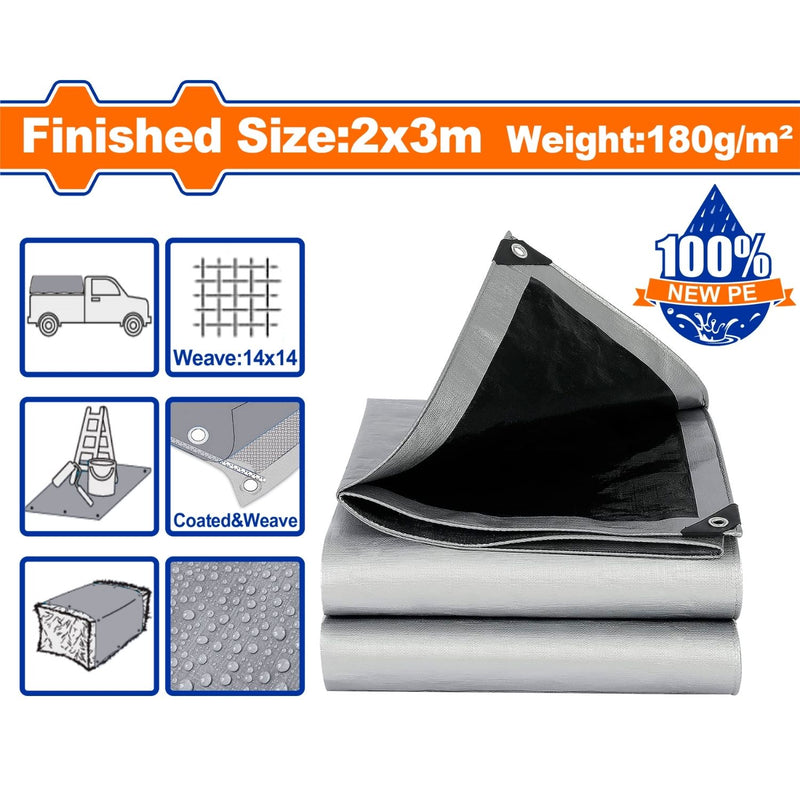 Lona Polietileno Gris 2x3m Peso: 180g/m2. Espesor: 0.25mm. Ambos lados laminados. Impermeable cobertor
