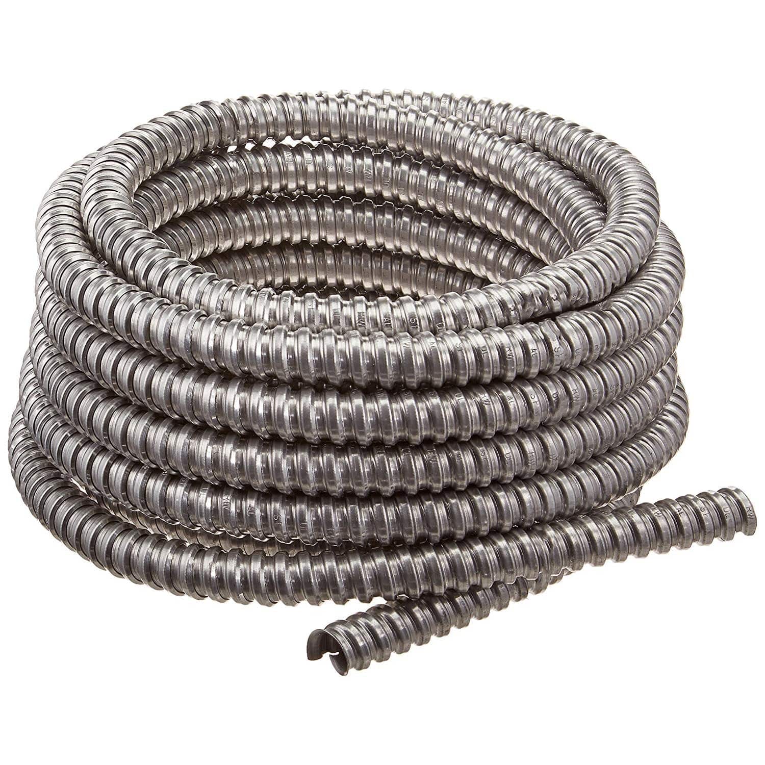 (Rollos De 30Mts) Tuberías Greenfield De Acero Galvanizado. Color Gris. Cert. UL-E508899.