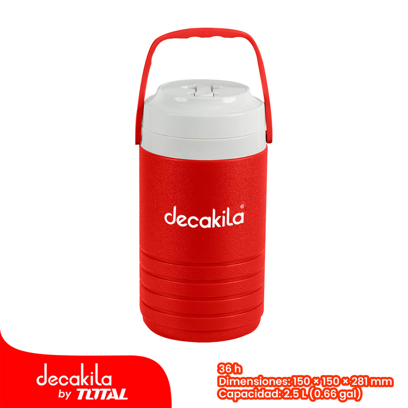 Termo cooler para agua de 2.5L (0.66 gal) Frio 36 horas. 15x15x28.1 cm Termo de Agua Deportivo