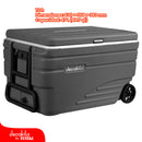 Cooler Portátil con asa y rueditas 47 L (49.7 QT) Tiempo en frío: 72hrs. 57.5x37.5x41.5cm, Ideal para 54 botellas de Coca-Cola de 550 ml Hielera