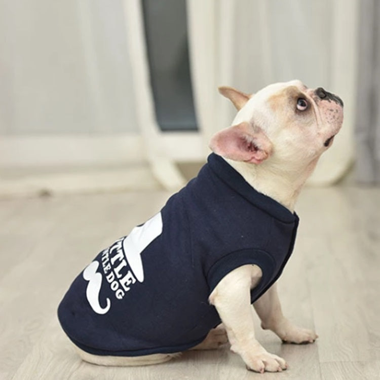 Ropa para Perro Tshirt estampado. Talla L. Color Azul. Medida:35x45-49x33-35cm