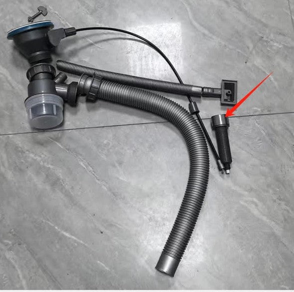 Juego de desagüe completo(con perilla) para Fregadero color negro. NESSATI