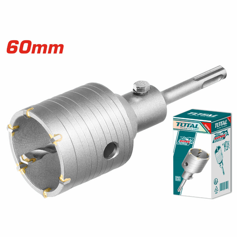 Broca Circular para Concreto. Diámetro: 60mm. 6 piezas de cuchillas TCT con Adaptador de 110mm.