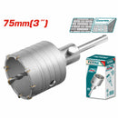 Broca Circular para Concreto. Diámetro: 75mm. 8 piezas de cuchillas TCT con Adaptador de 110mm.