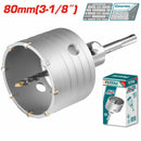 Broca Circular para Concreto. Diámetro: 80mm. 8 pzas de cuchillas TCT. Con Adaptador de 110mm.