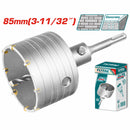 Broca Circular para Concreto. Diámetro: 85mm. 8 piezas de cuchillas TCT con Adaptador de 110mm.