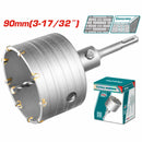 Broca Circular para Concreto. Diámetro: 90mm. 9 piezas de cuchillas TCT con Adaptador de 110mm.