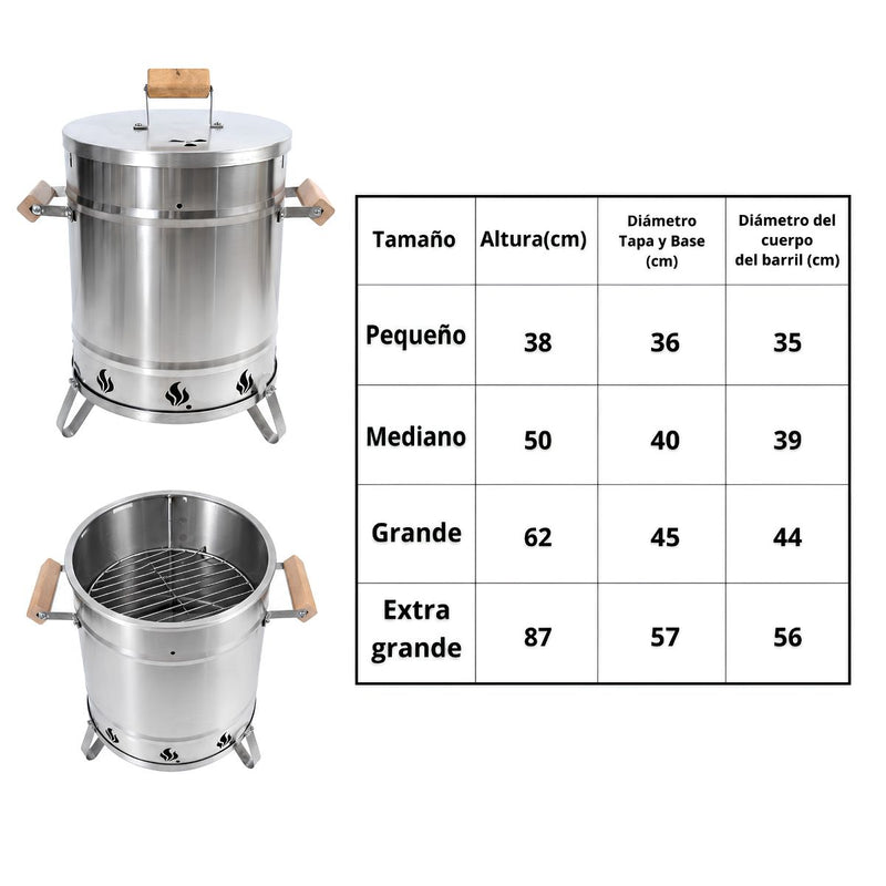 Barriles Ahumadores de Acero Inoxidable 304. Asadores portátiles Para Parrilladas Y Barbacoas.