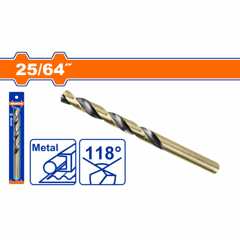 Broca HSS de 25/64". Acero Alta Velocidad.