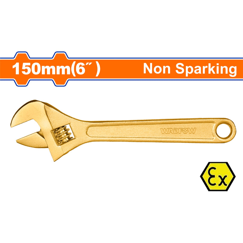 Llave ajustable antichispas 150mm(6"). Tamaño ajustable abrazadera: 0-18mm.